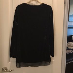 Black, light weight crushed velvet top.